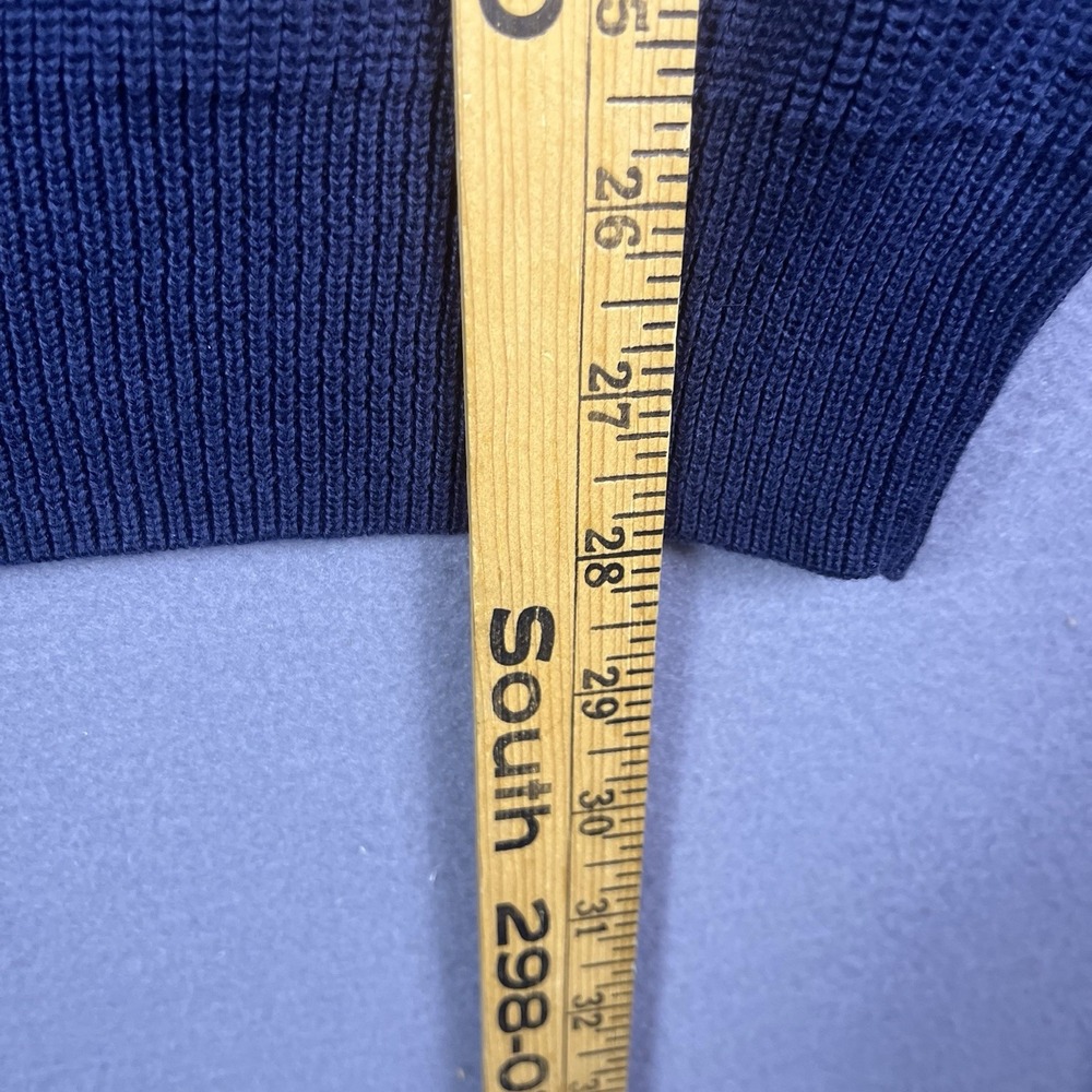 Brooks Brothers Blue Supima Cotton Knit 1/4 Zip Mock Neck Pullover Sweater L - Picture 5 of 6